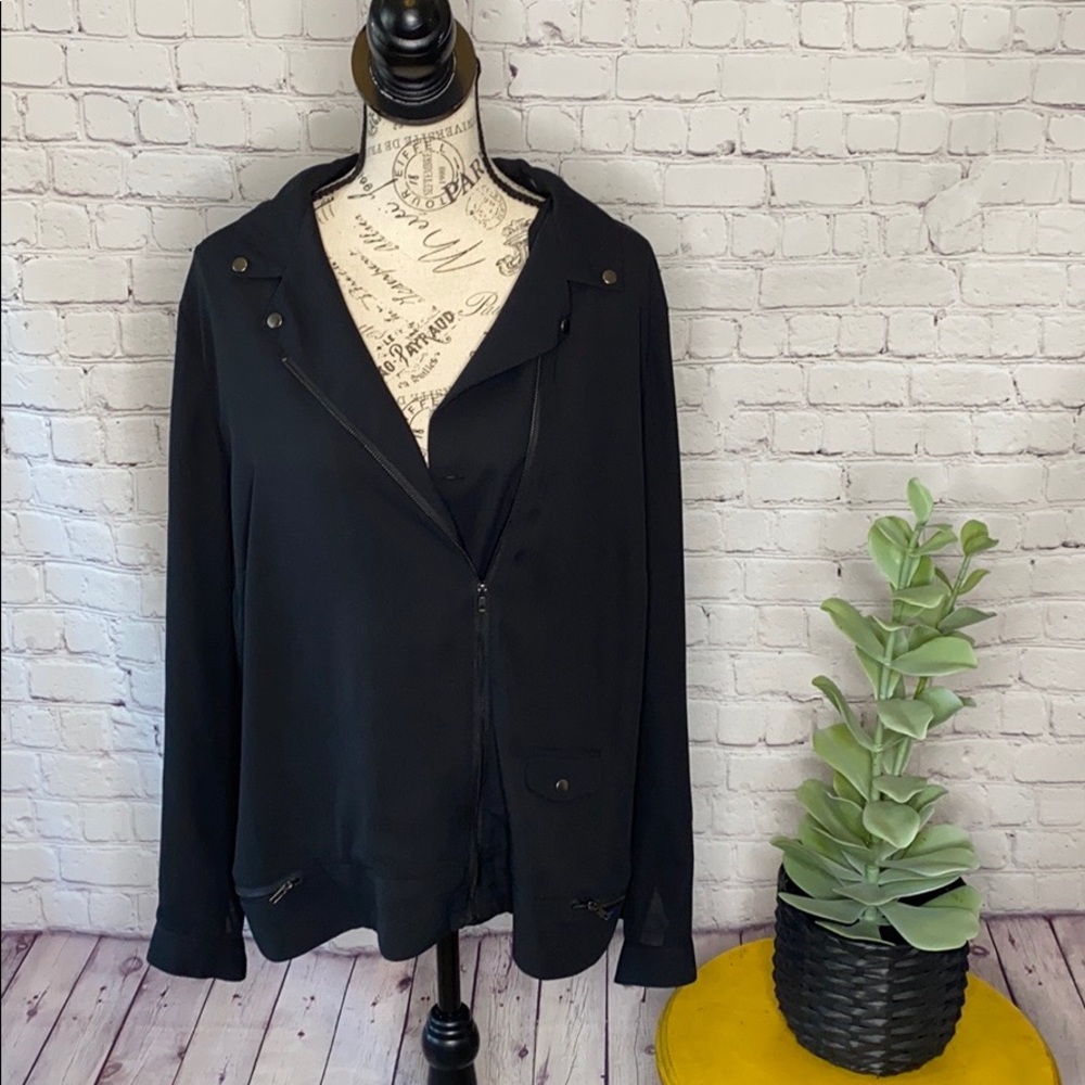 MBLM moto style lightweight jacket biker zip up